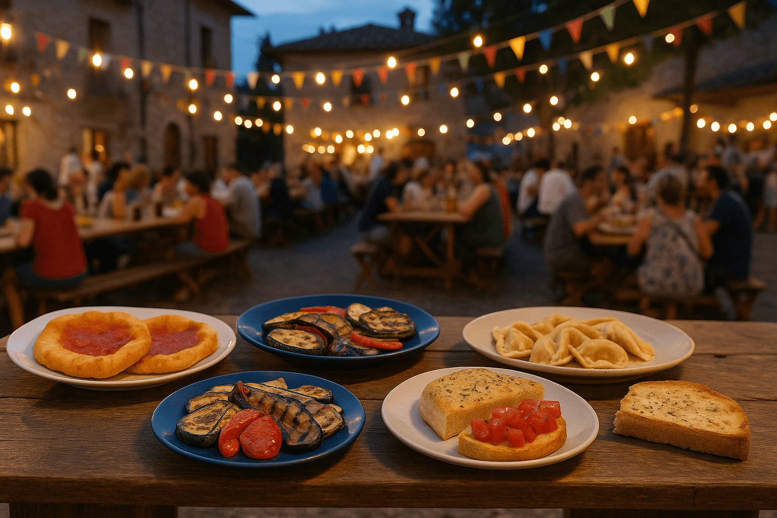 vista sagra tavolo con cibo